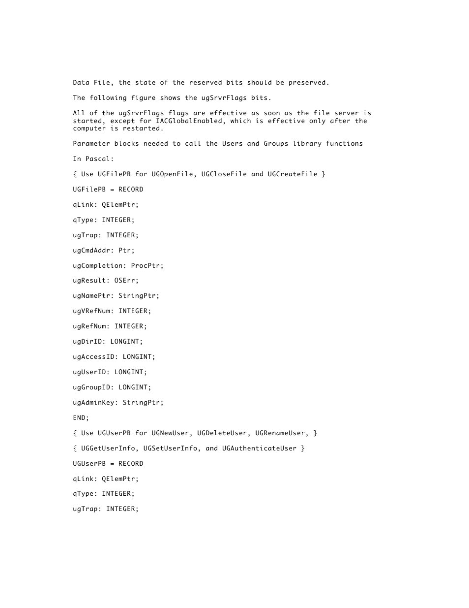 Apple AppleShare 3.0 Users and Groups Programming Interface User Manual | Page 24 / 32