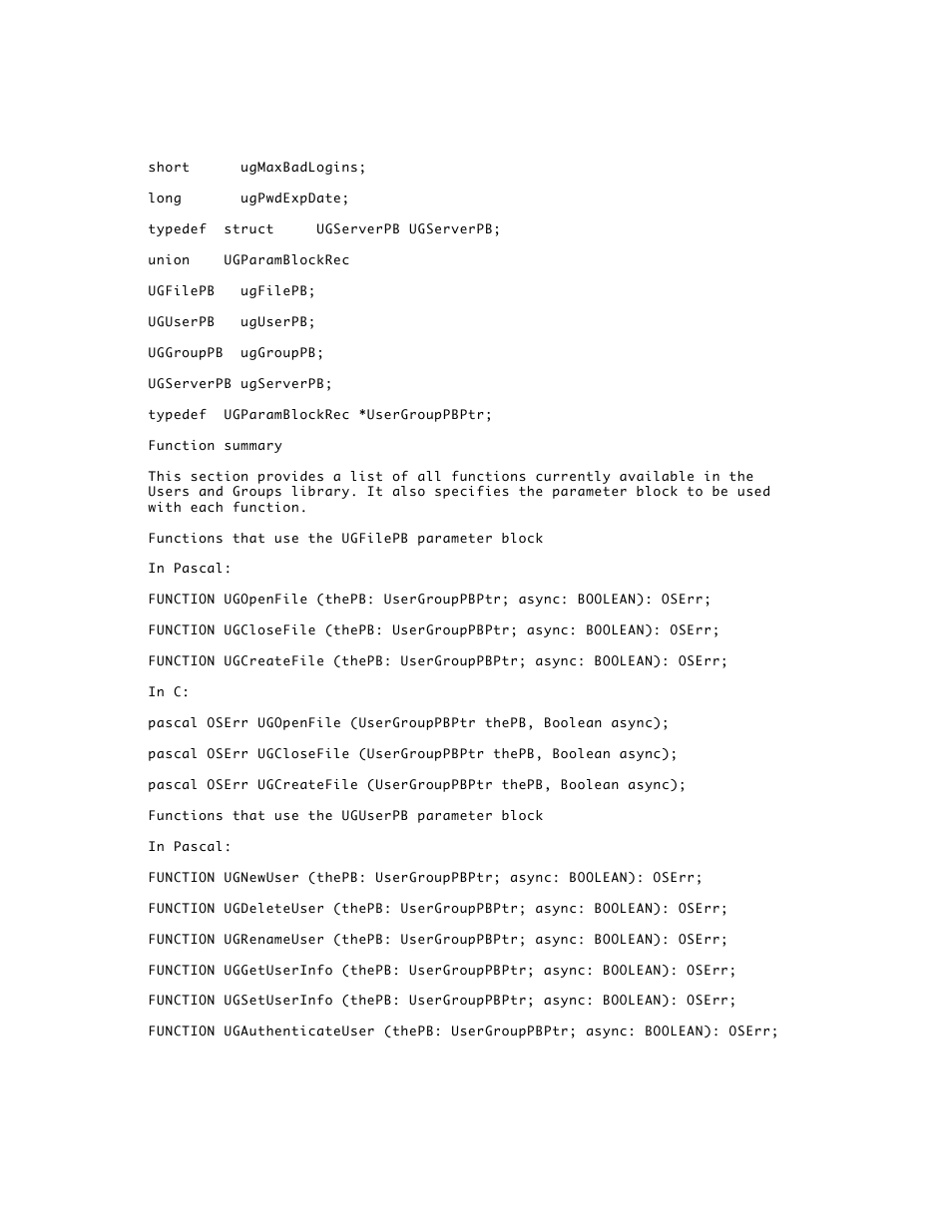 Apple AppleShare 3.0 Users and Groups Programming Interface User Manual | Page 29 / 32