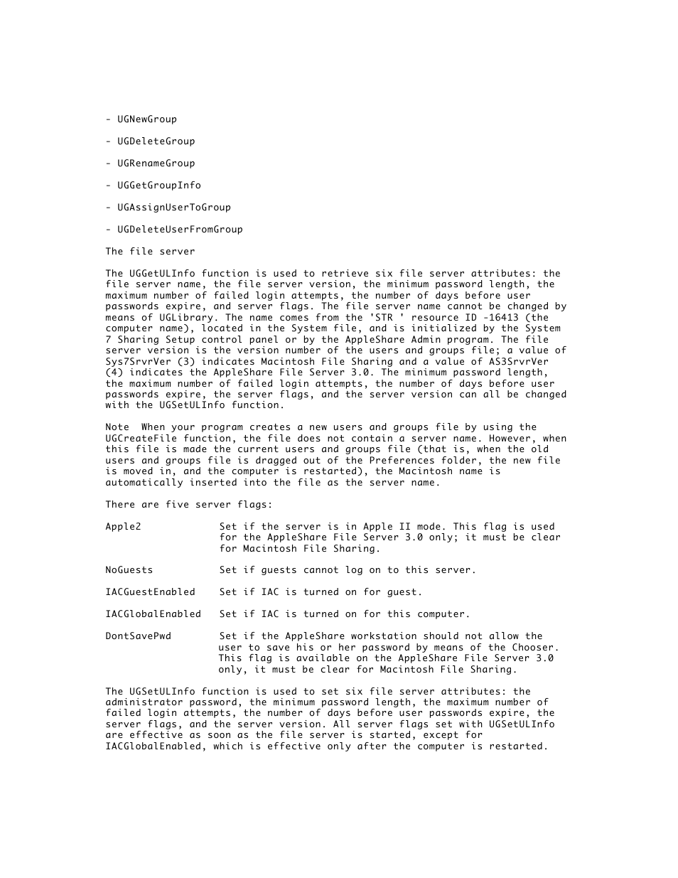 Apple AppleShare 3.0 Users and Groups Programming Interface User Manual | Page 4 / 32