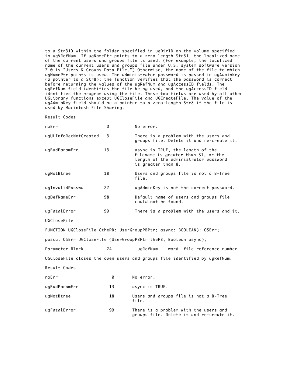 Apple AppleShare 3.0 Users and Groups Programming Interface User Manual | Page 7 / 32