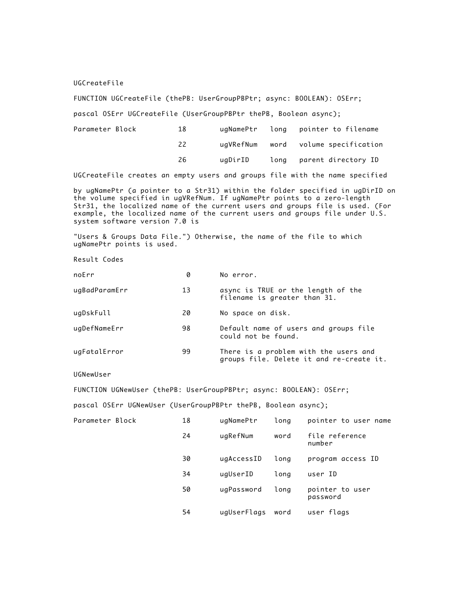 Apple AppleShare 3.0 Users and Groups Programming Interface User Manual | Page 8 / 32