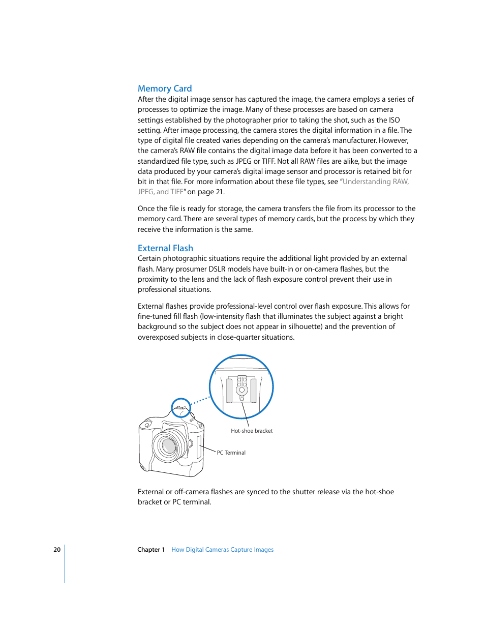 Memory card, External flash | Apple Aperture Digital Photography Fundamentals User Manual | Page 20 / 47