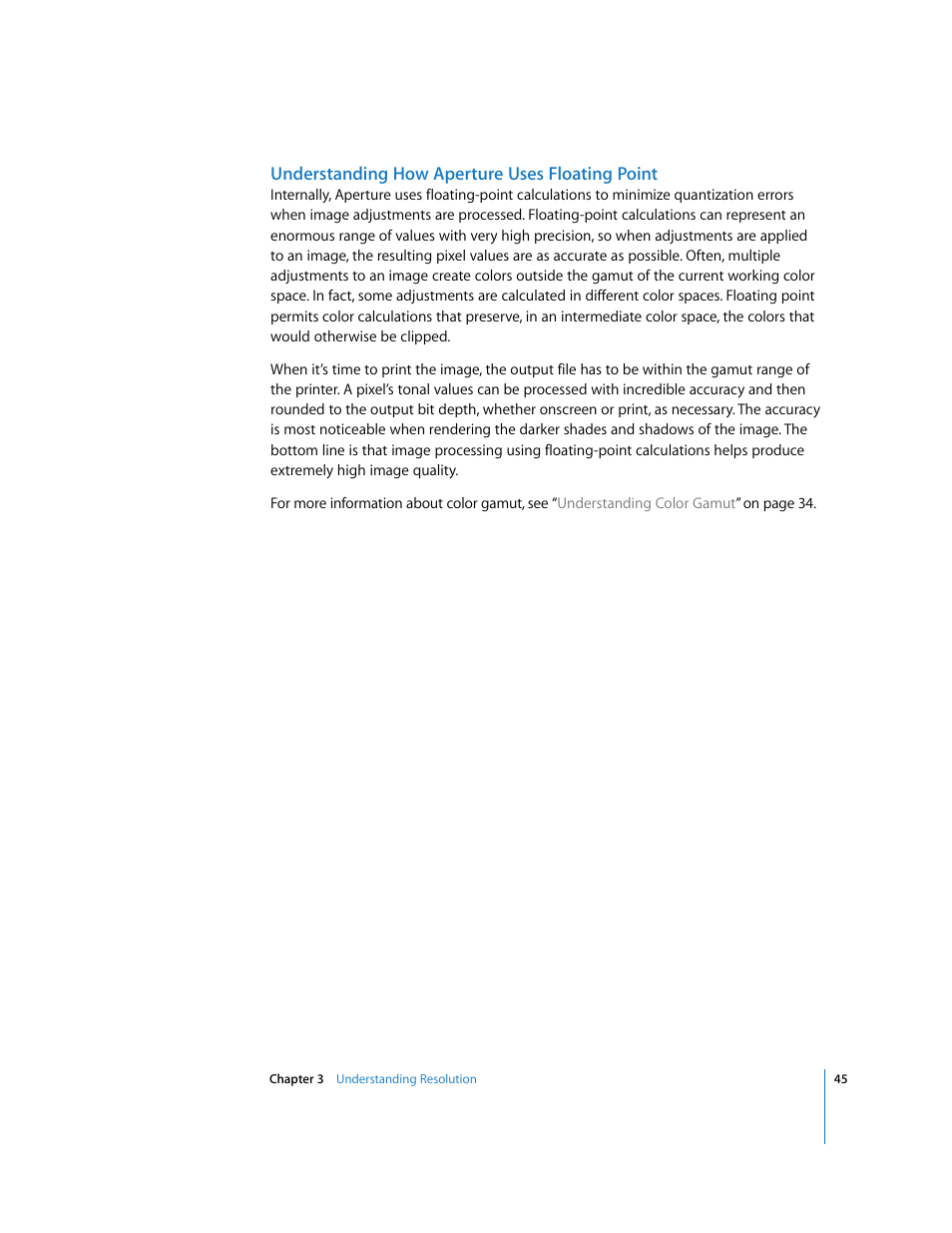 Understanding how aperture uses floating point | Apple Aperture Digital Photography Fundamentals User Manual | Page 45 / 47