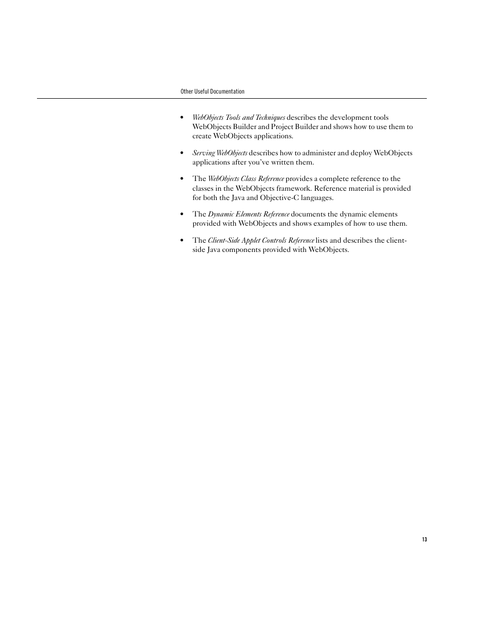 Apple WebObjects 3.5 User Manual | Page 13 / 218