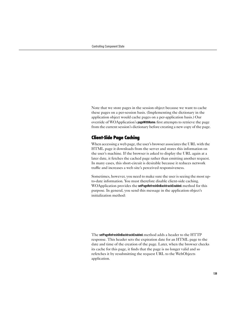 Client-side page caching | Apple WebObjects 3.5 User Manual | Page 139 / 218