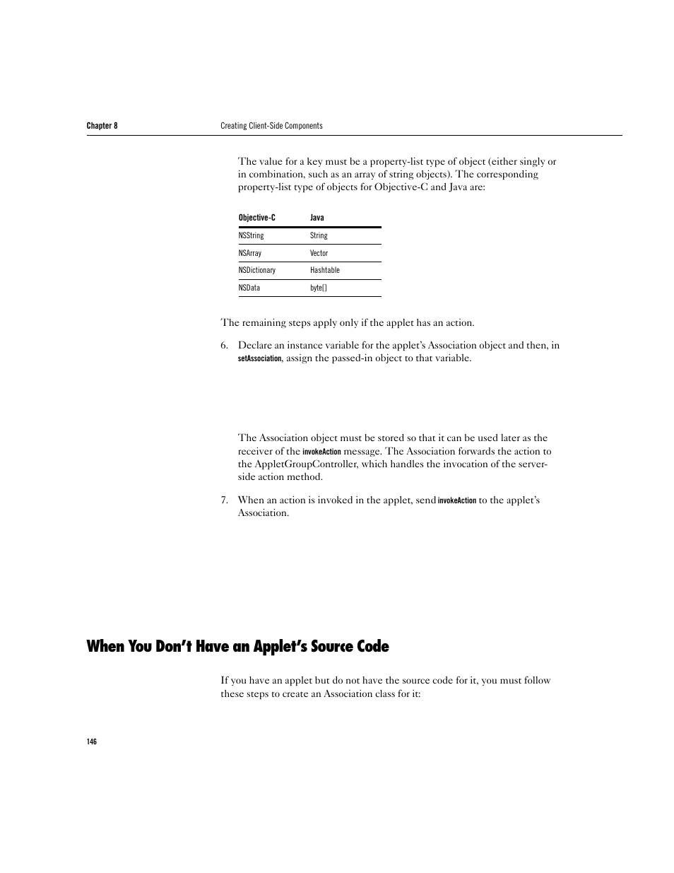 When you don’t have an applet’s source code | Apple WebObjects 3.5 User Manual | Page 146 / 218