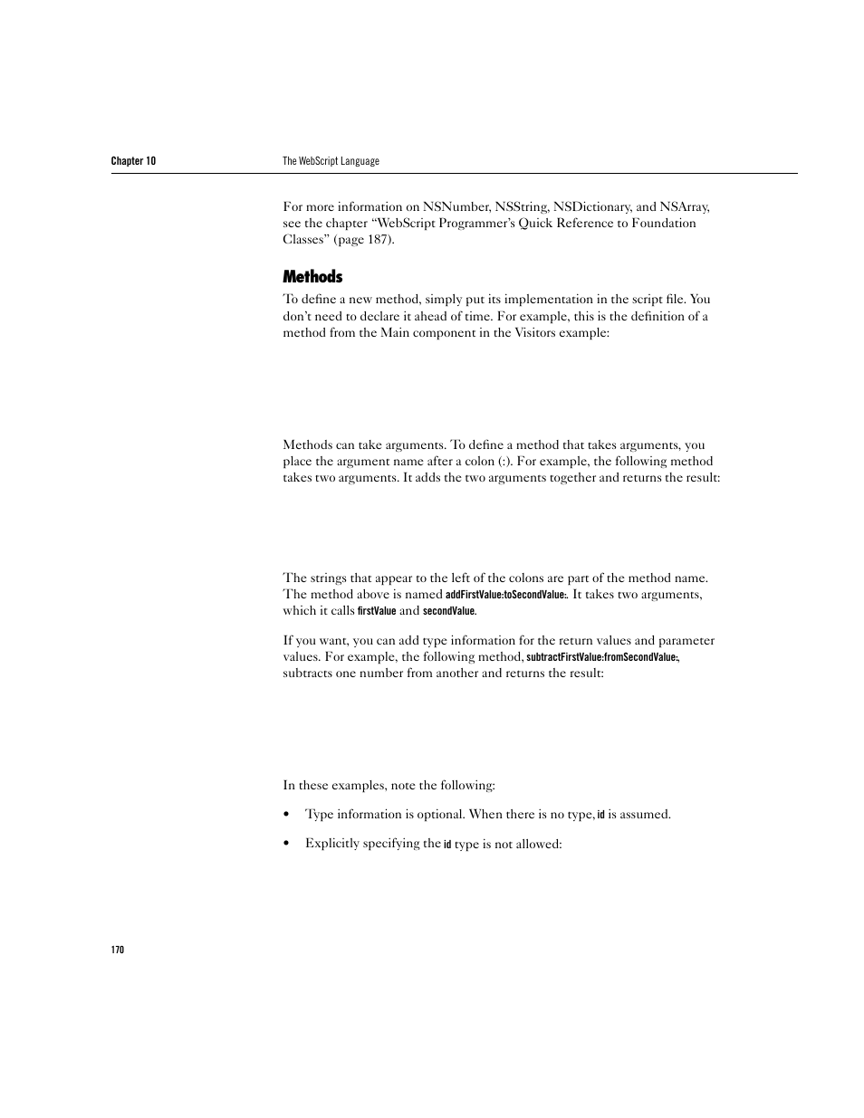 Methods | Apple WebObjects 3.5 User Manual | Page 170 / 218