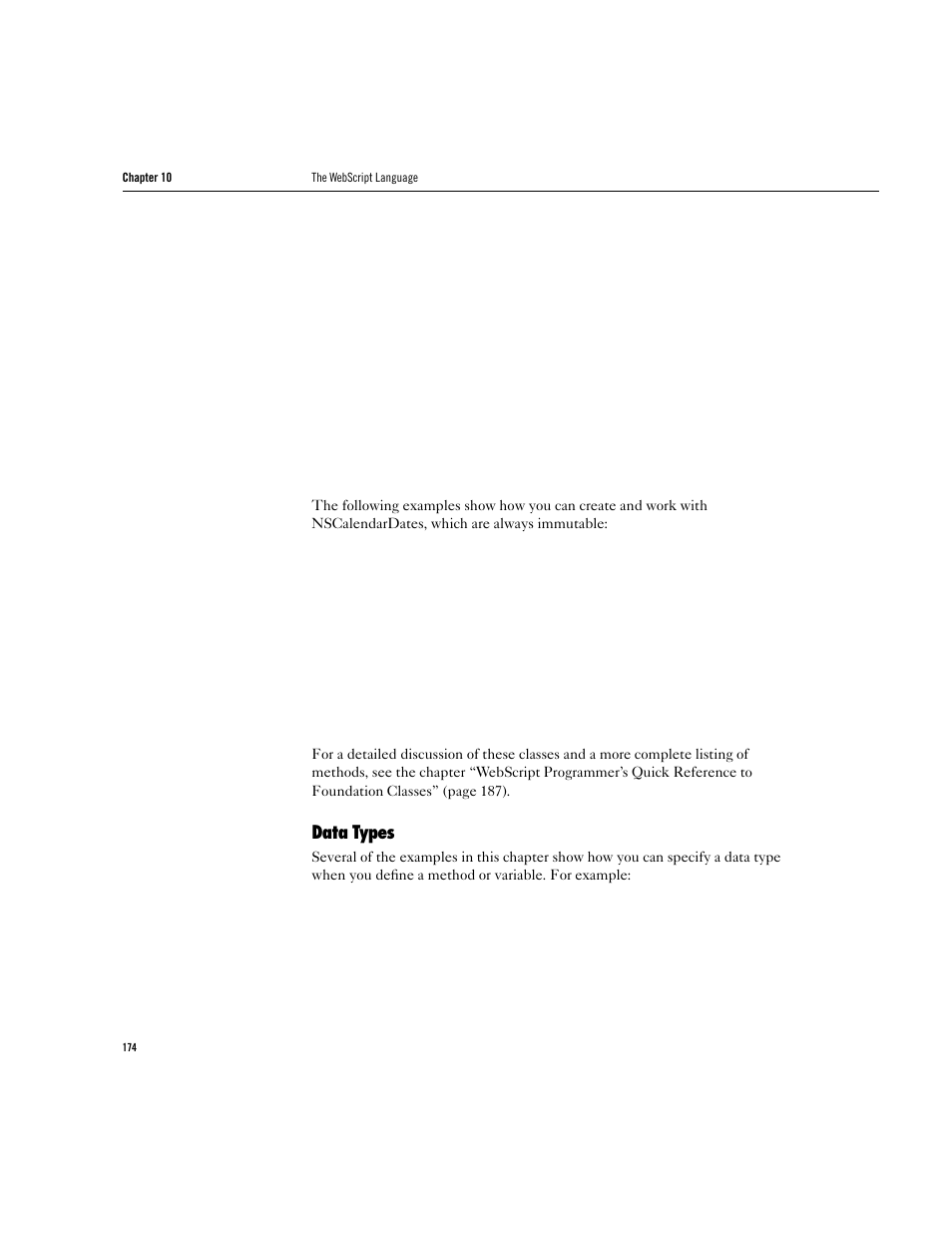 Data types | Apple WebObjects 3.5 User Manual | Page 174 / 218