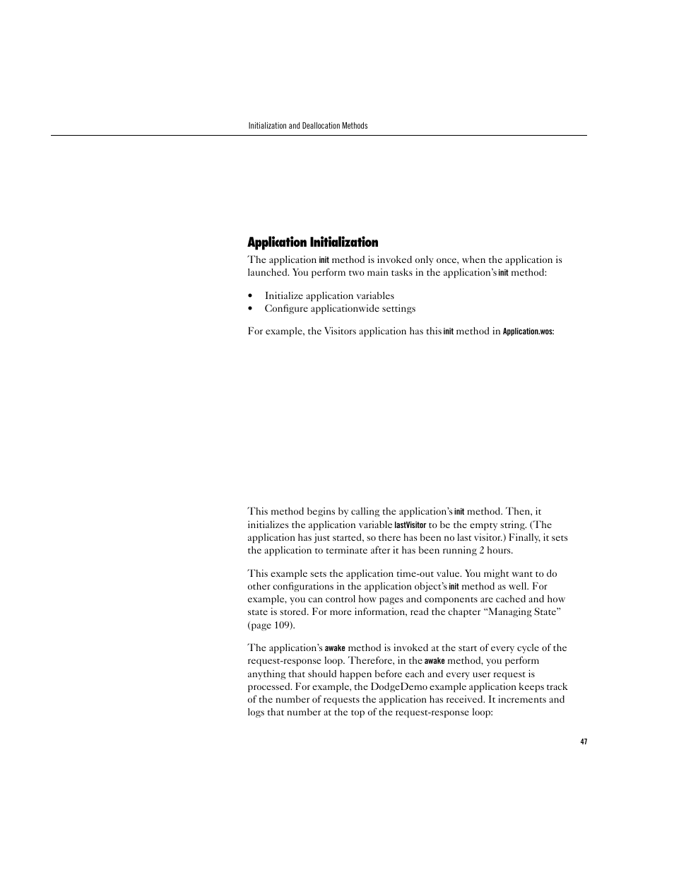 Application initialization | Apple WebObjects 3.5 User Manual | Page 47 / 218