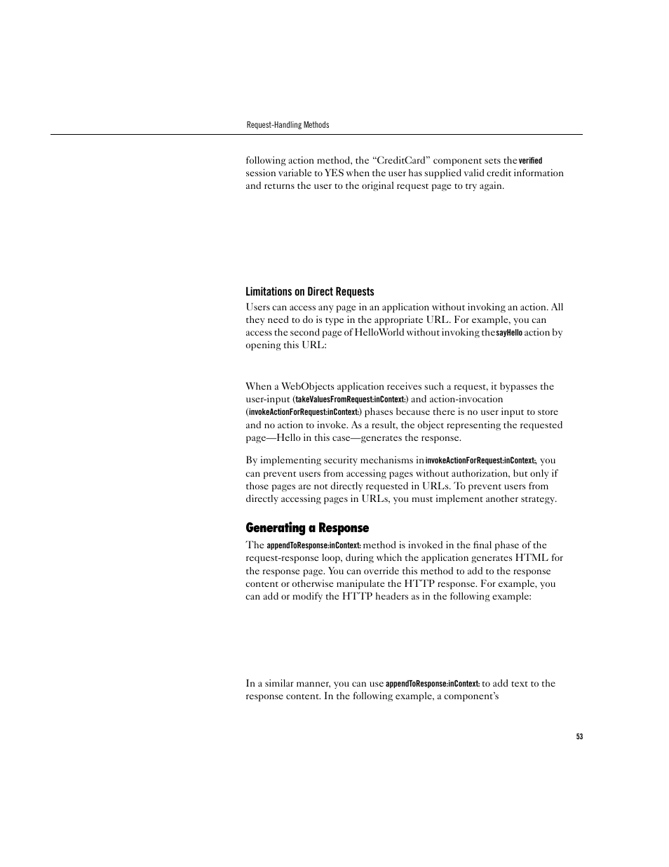 Generating a response | Apple WebObjects 3.5 User Manual | Page 53 / 218