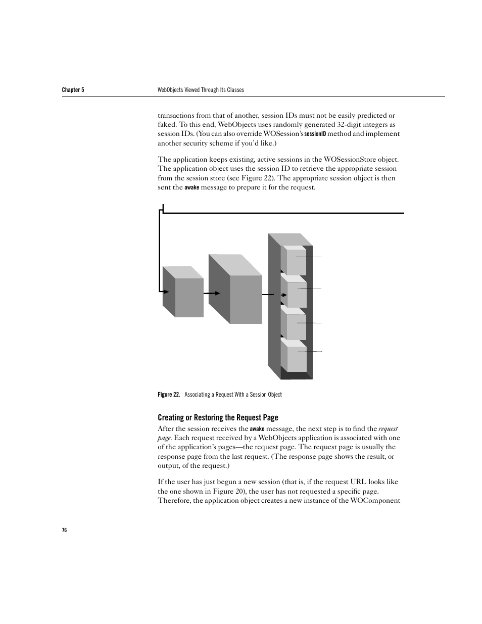 Creating or restoring the request page | Apple WebObjects 3.5 User Manual | Page 76 / 218