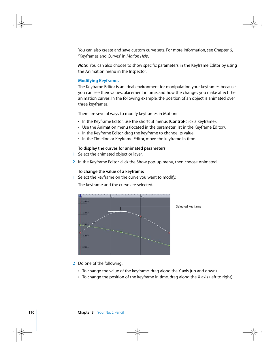 Modifying keyframes | Apple Motion 2 Getting Started User Manual | Page 110 / 168