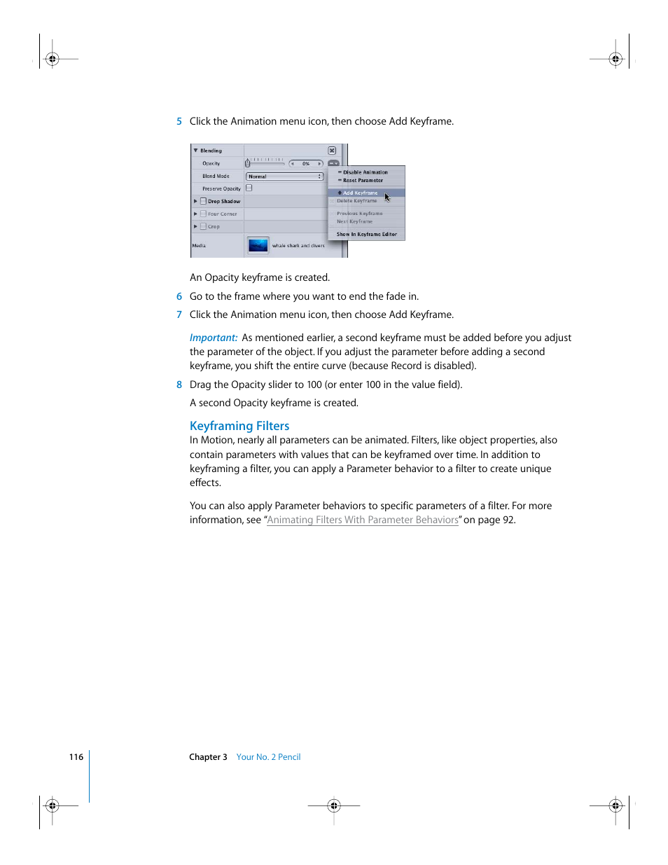 Keyframing filters | Apple Motion 2 Getting Started User Manual | Page 116 / 168