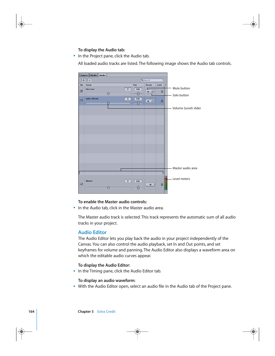 Audio editor | Apple Motion 2 Getting Started User Manual | Page 164 / 168