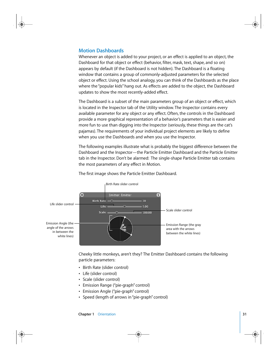 Motion dashboards | Apple Motion 2 Getting Started User Manual | Page 31 / 168