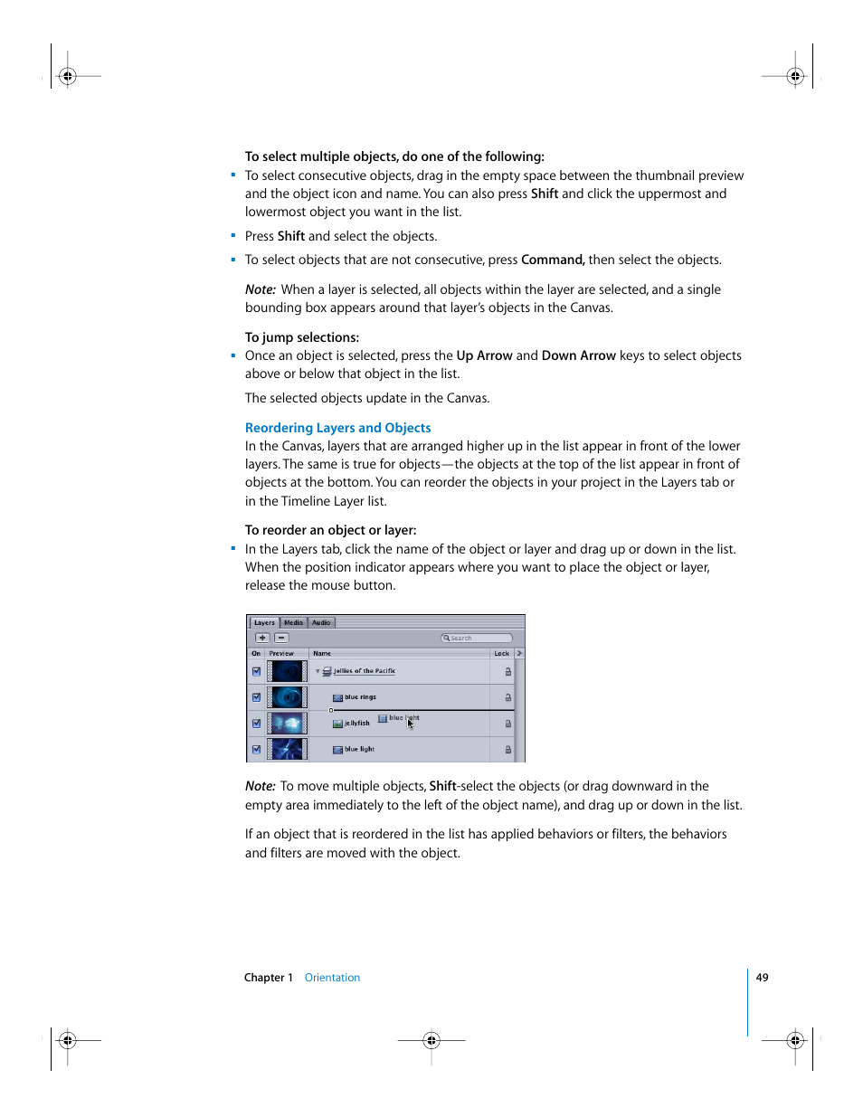 Reordering layers and objects | Apple Motion 2 Getting Started User Manual | Page 49 / 168