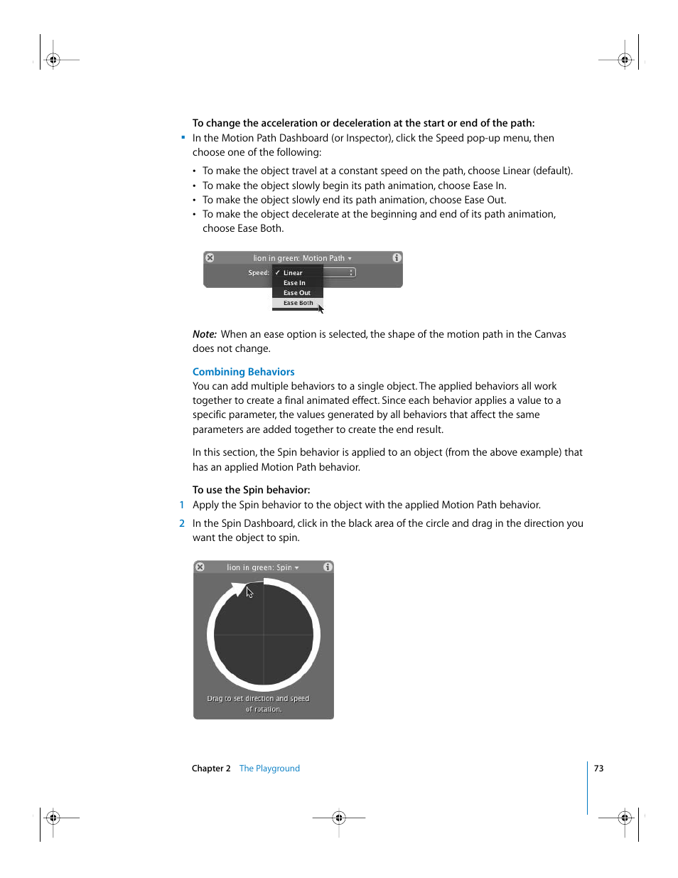 Combining behaviors | Apple Motion 2 Getting Started User Manual | Page 73 / 168