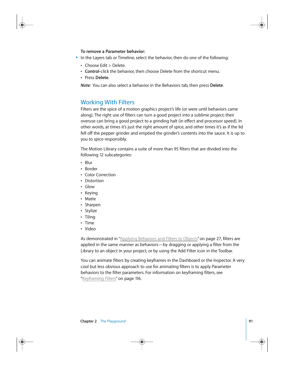 Working with filters | Apple Motion 2 Getting Started User Manual | Page 91 / 168