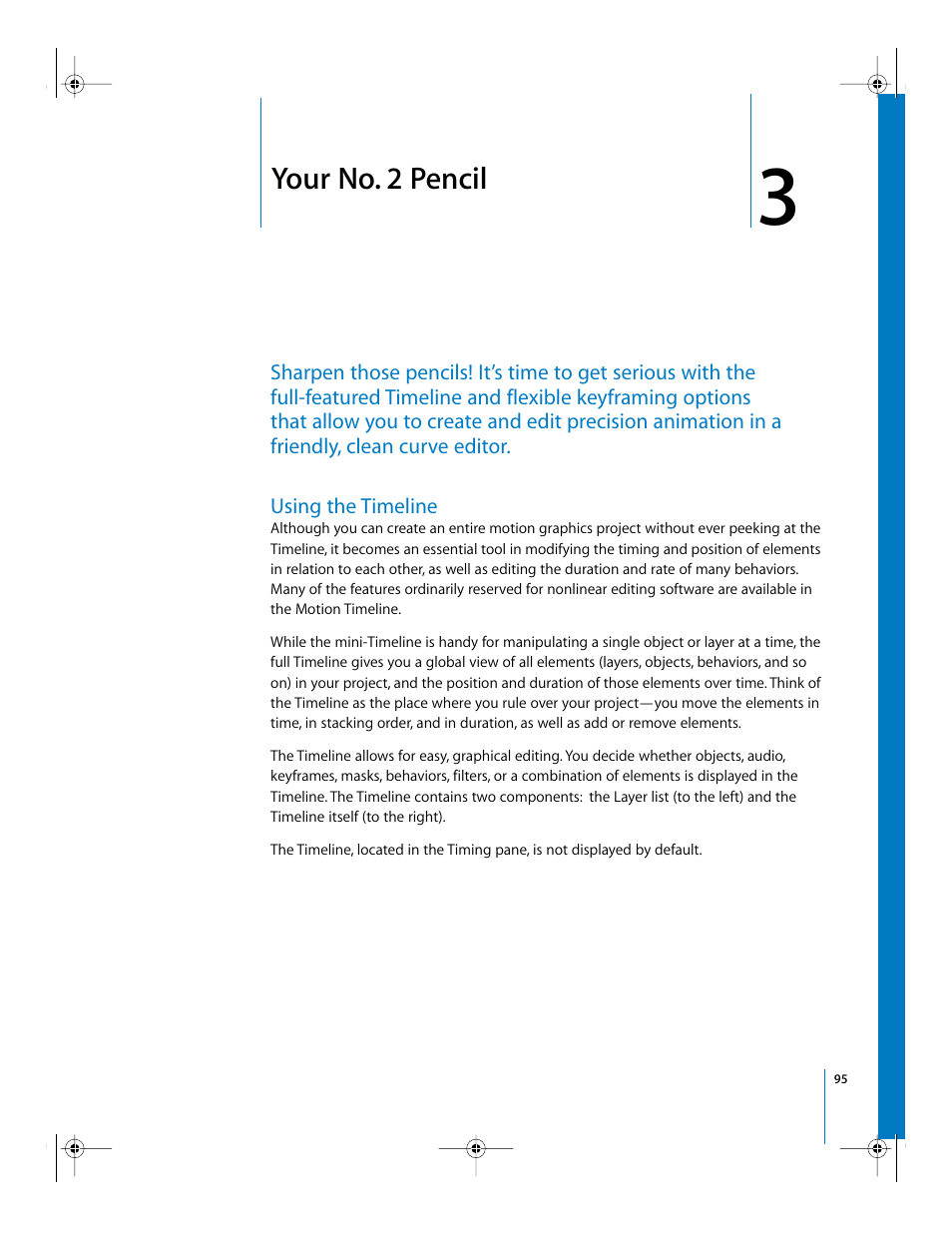 Your no. 2 pencil, Using the timeline, Chapter | Apple Motion 2 Getting Started User Manual | Page 95 / 168