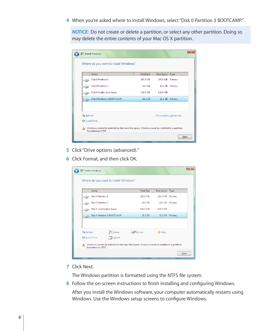 Apple Boot Camp MacBook Air (Late 2010) User Manual | Page 6 / 12