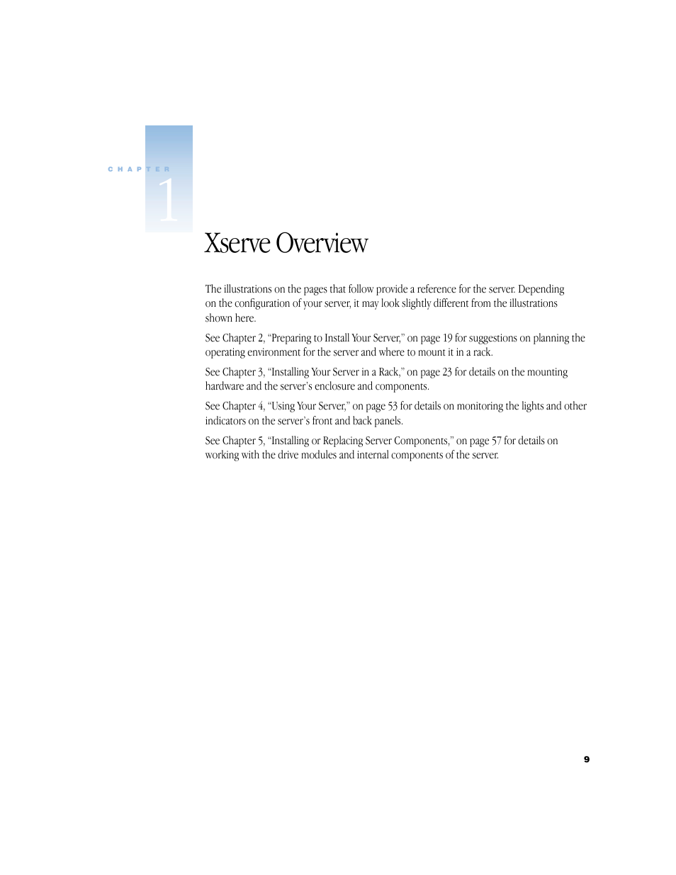 Xserve overview, Xserve overview 9 | Apple Xserve (Slot Load) User Manual | Page 9 / 88