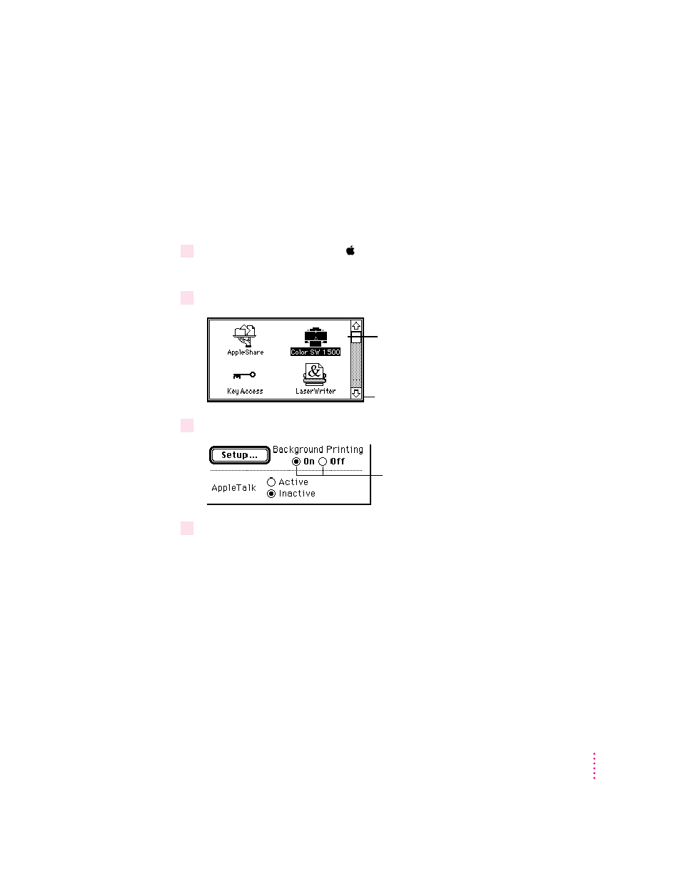 Printing while you use your computer | Apple Color StyleWriter 1500 User Manual | Page 41 / 144