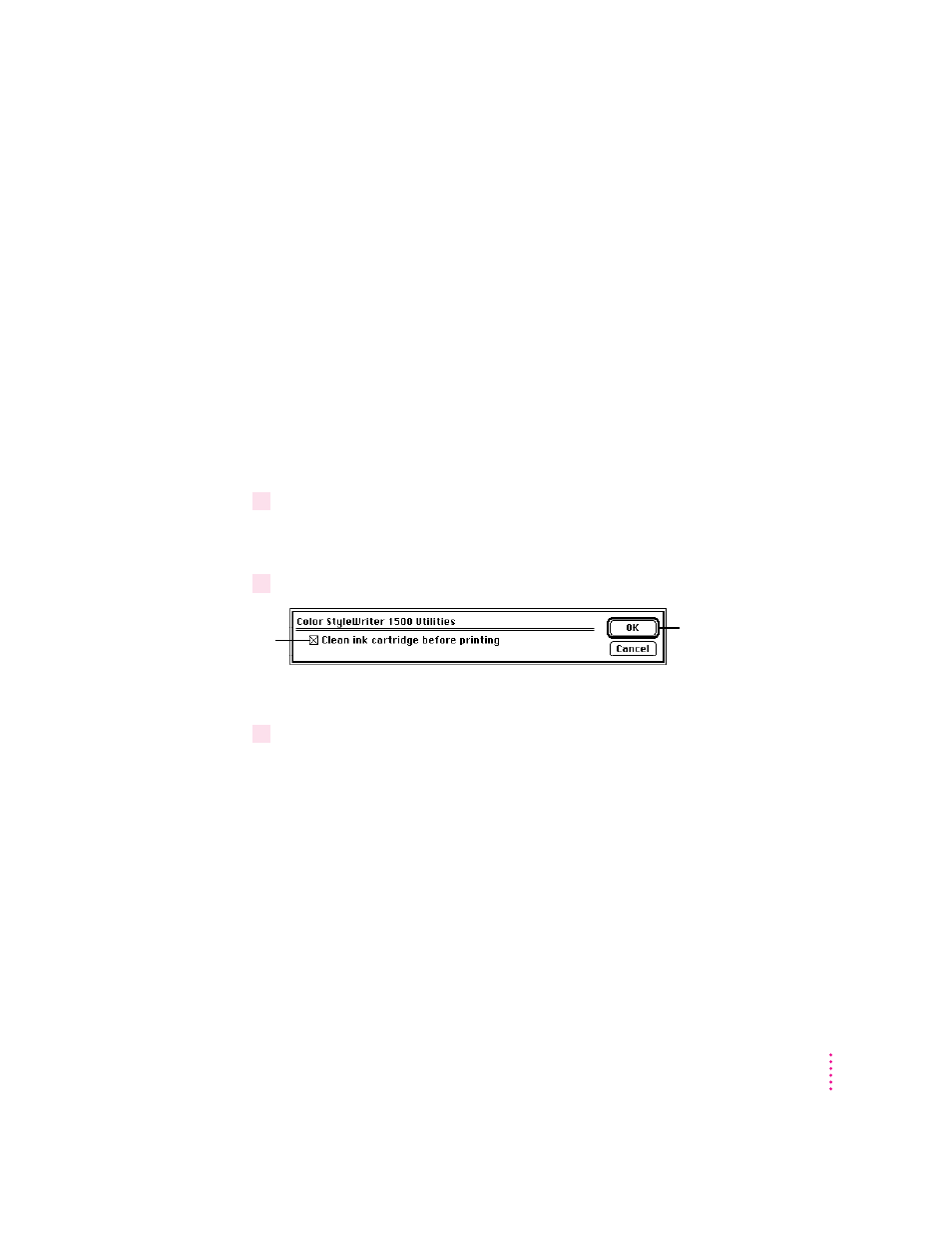 Unwanted horizontal white lines or stripes appear | Apple Color StyleWriter 1500 User Manual | Page 79 / 144