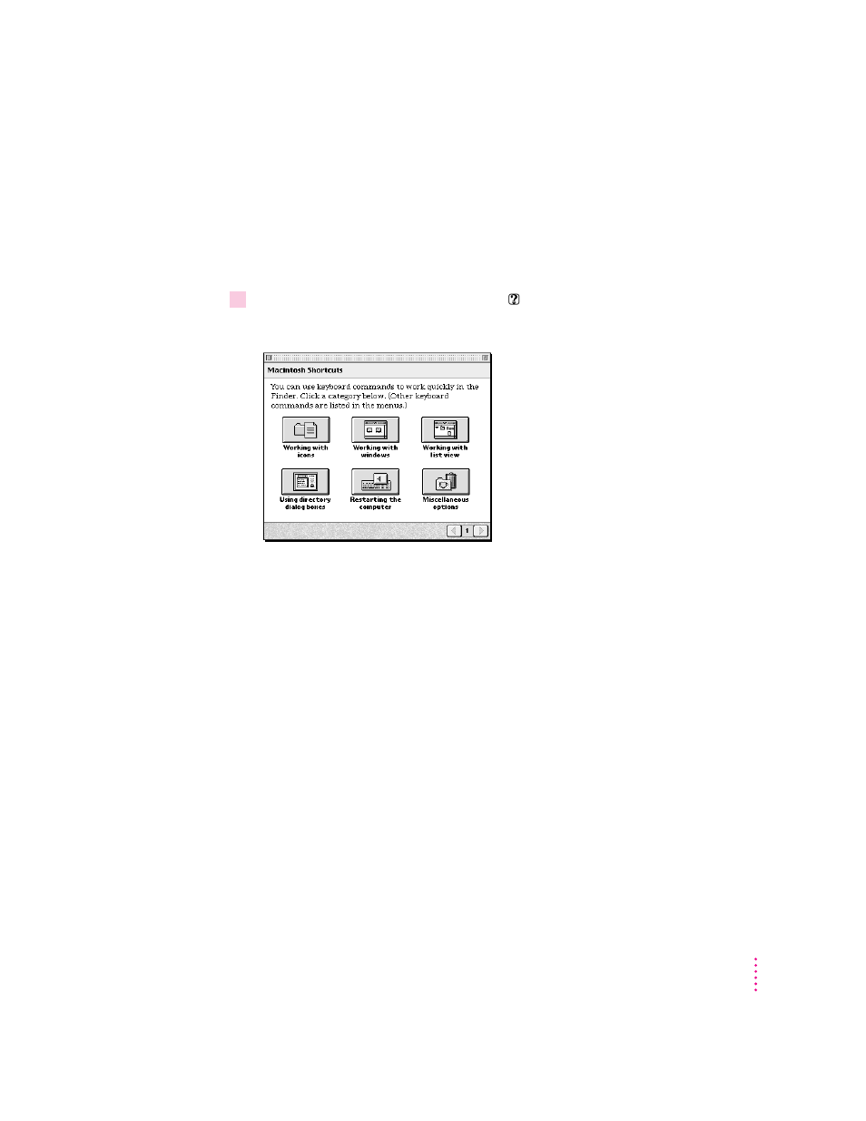 Learning useful shortcuts | Apple Macintosh PowerBook 190 Series User Manual | Page 45 / 181