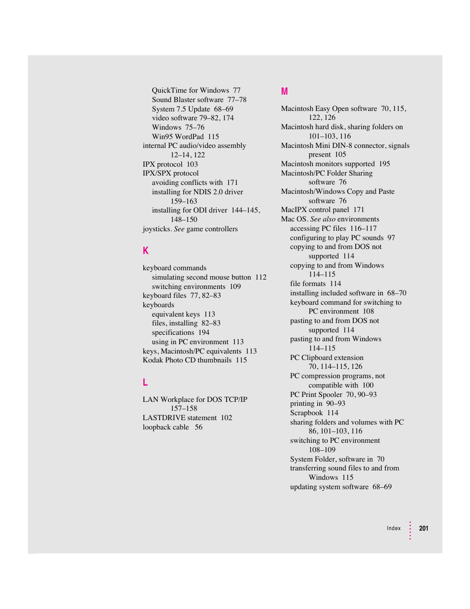 Apple PC Compatibility Card 12-inch card User Manual | Page 215 / 222