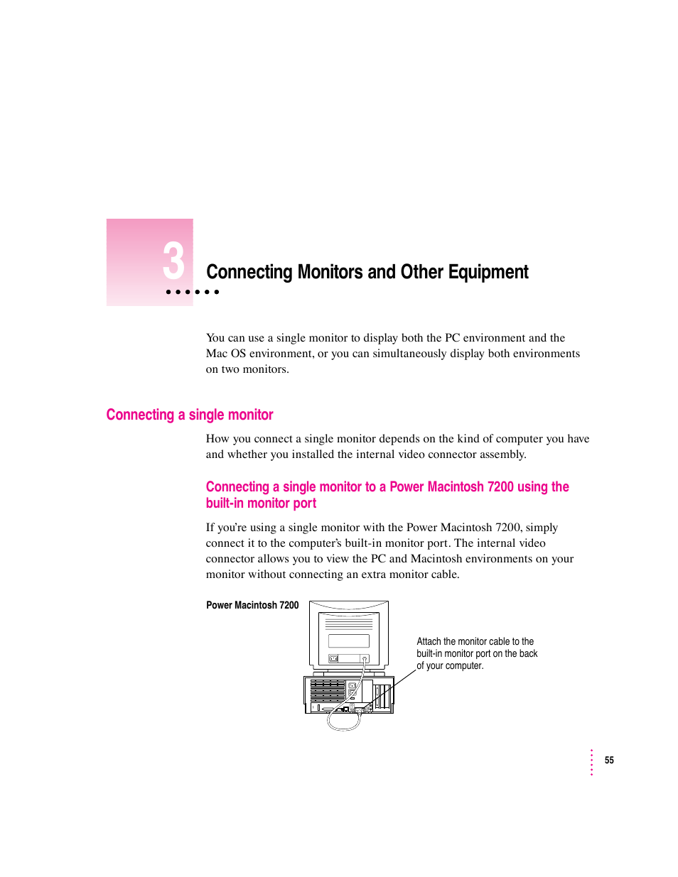 Connecting monitors and other equipment | Apple PC Compatibility Card 12-inch card User Manual | Page 69 / 222