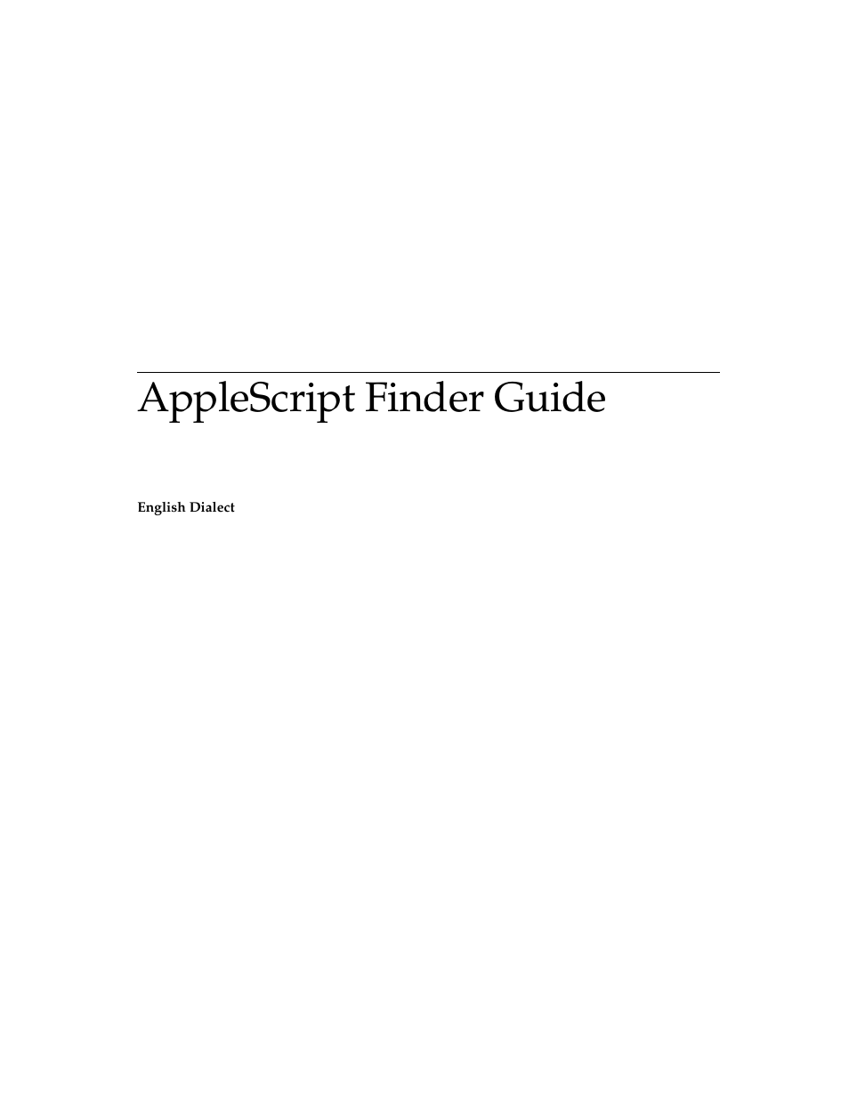 Apple AppleScript Finder Guide User Manual | 168 pages