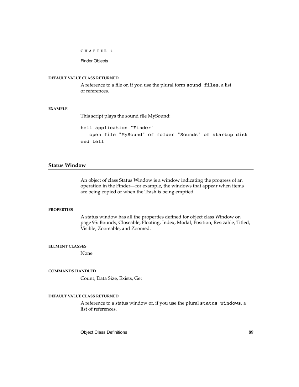 Apple AppleScript Finder Guide User Manual | Page 101 / 168