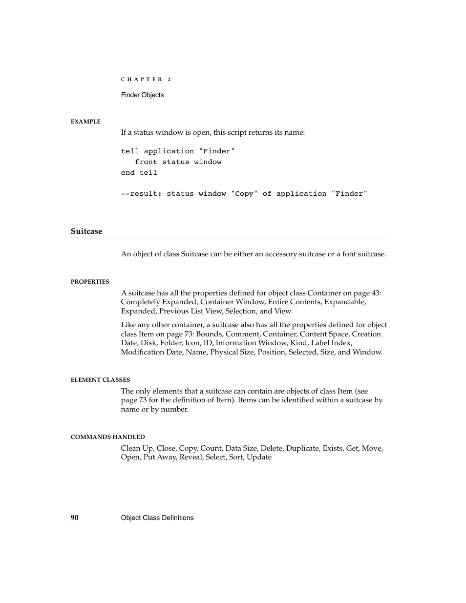 Apple AppleScript Finder Guide User Manual | Page 102 / 168