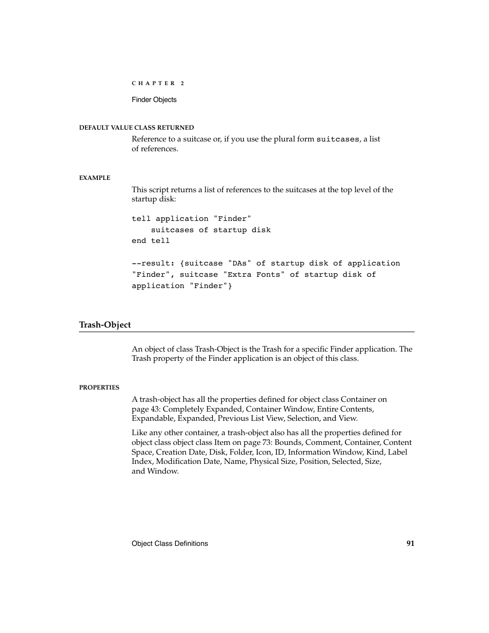Apple AppleScript Finder Guide User Manual | Page 103 / 168