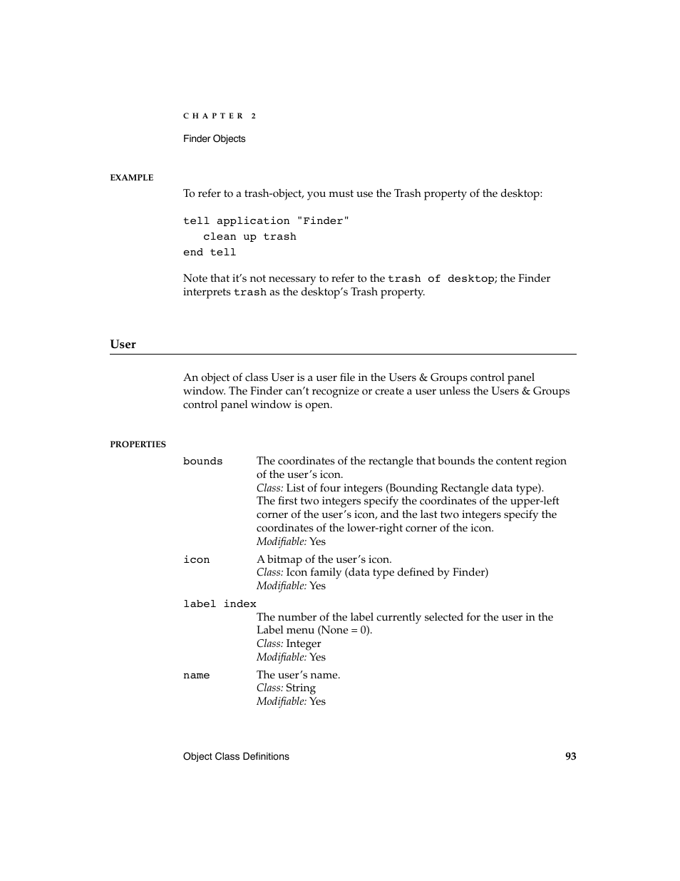 Apple AppleScript Finder Guide User Manual | Page 105 / 168