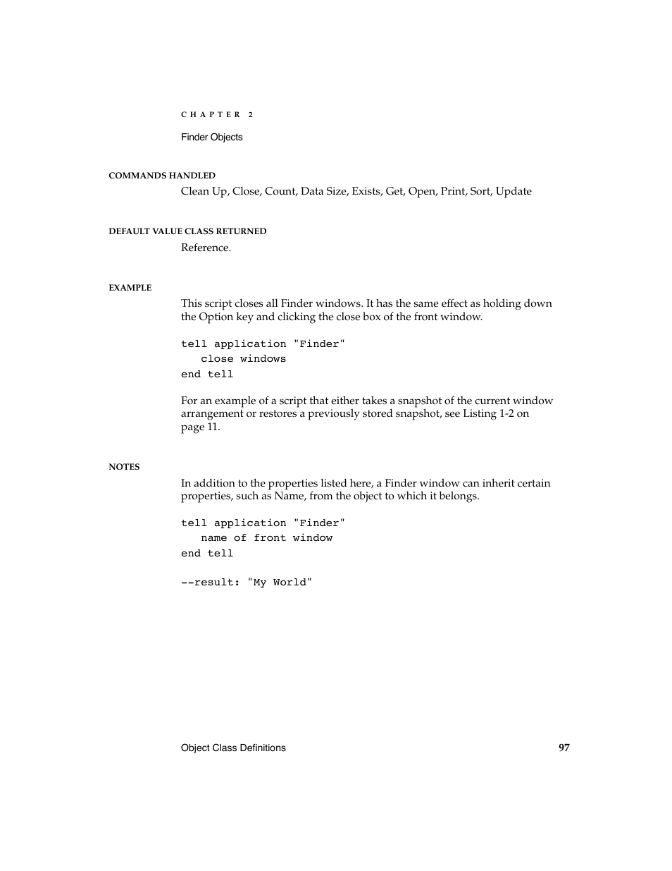 Apple AppleScript Finder Guide User Manual | Page 109 / 168