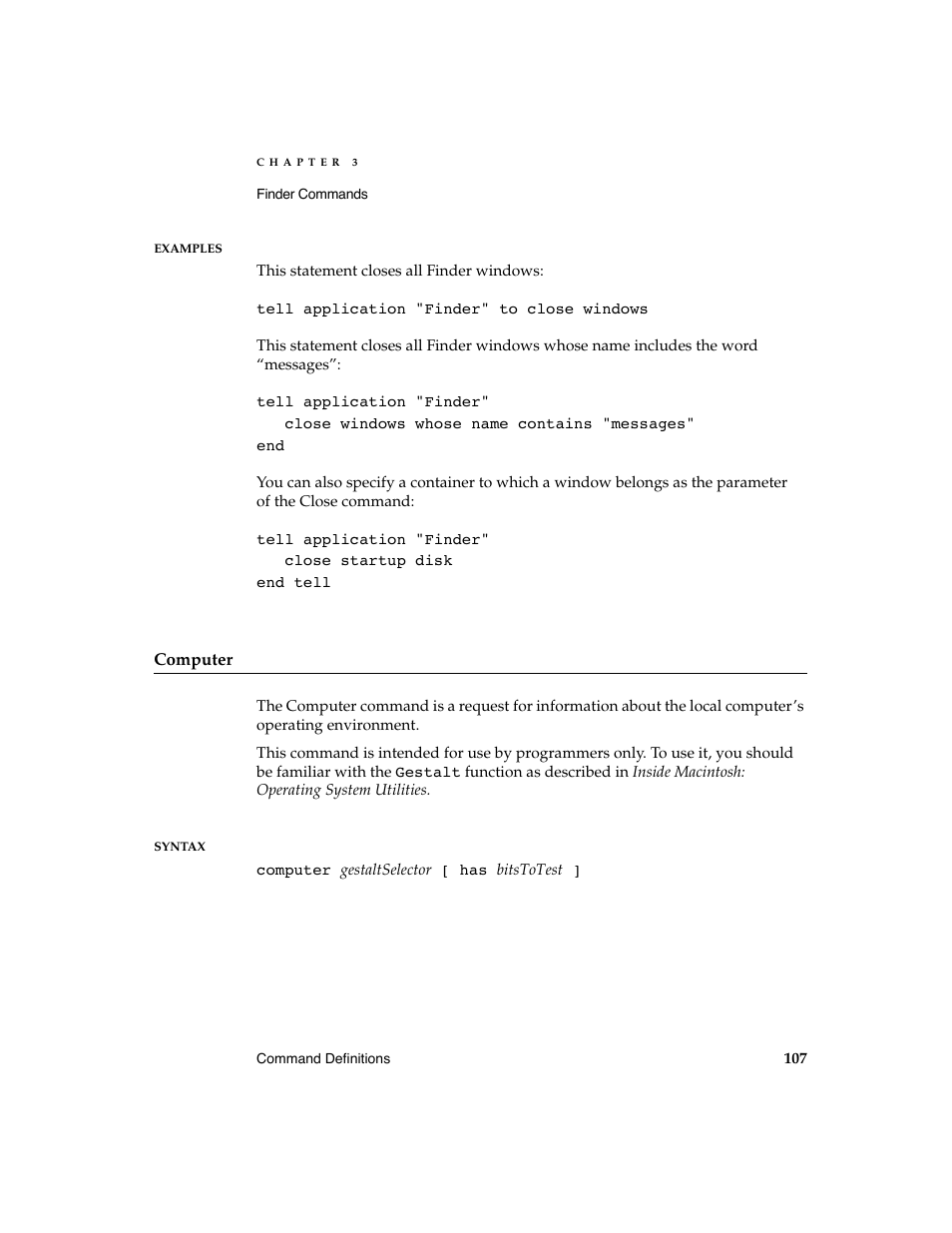 Apple AppleScript Finder Guide User Manual | Page 119 / 168