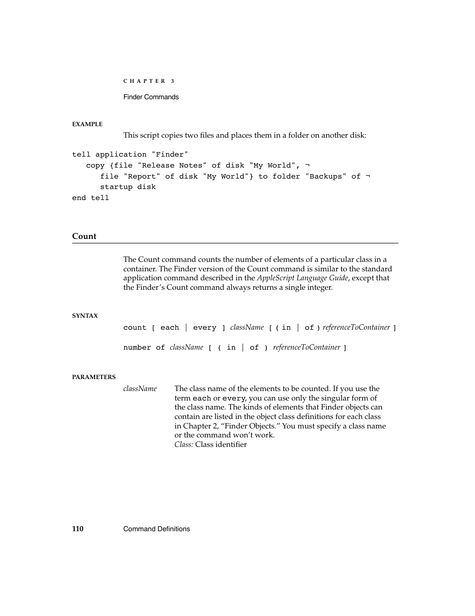 Apple AppleScript Finder Guide User Manual | Page 122 / 168