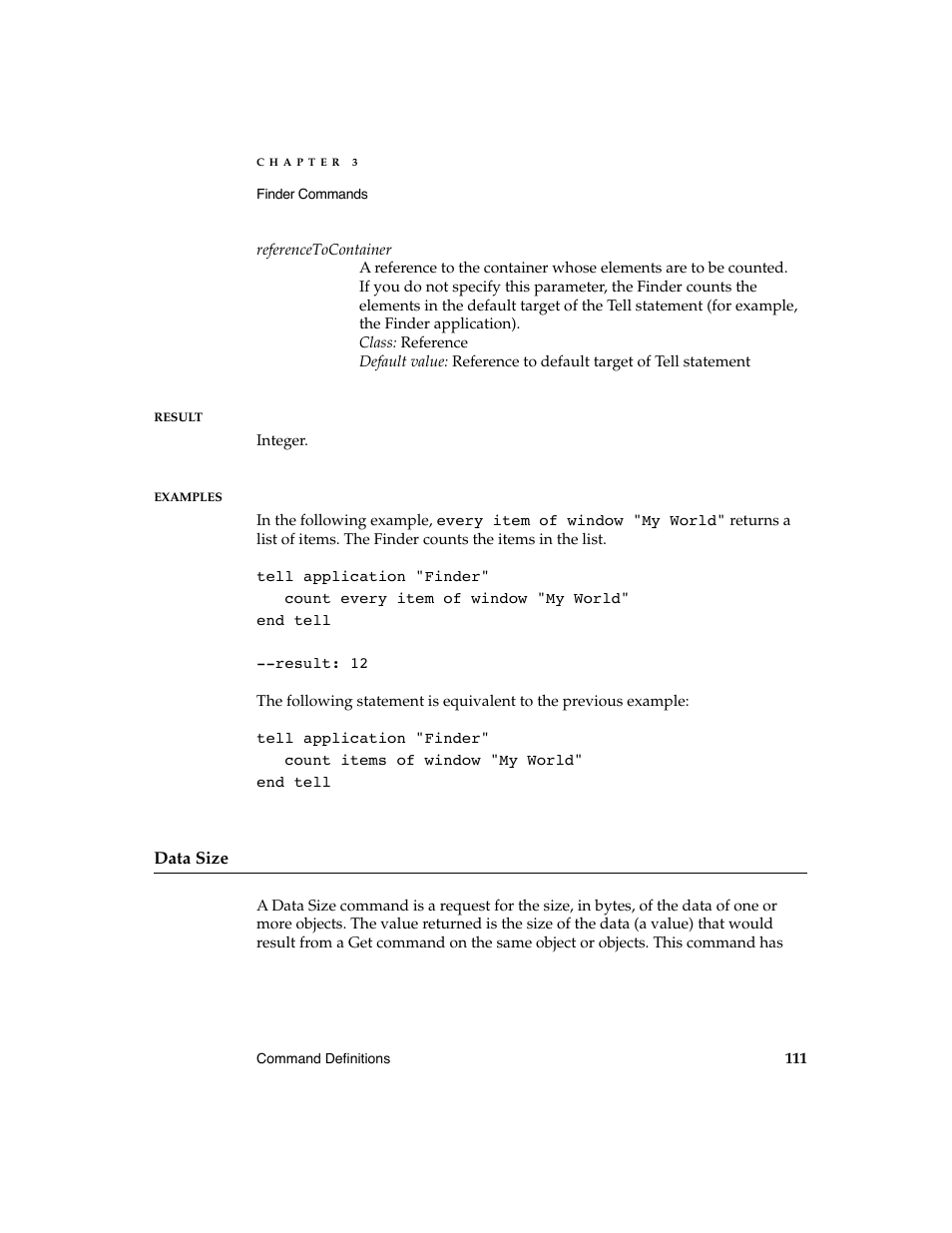 Apple AppleScript Finder Guide User Manual | Page 123 / 168