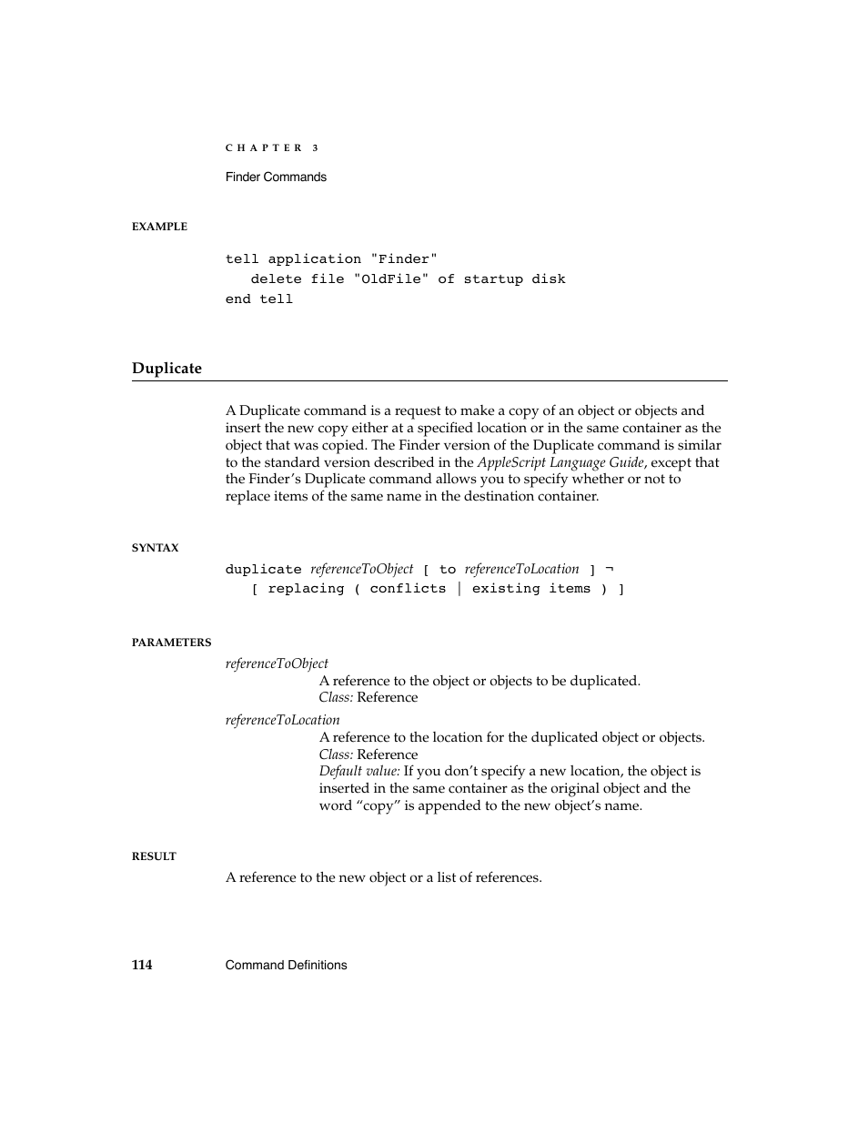 Apple AppleScript Finder Guide User Manual | Page 126 / 168