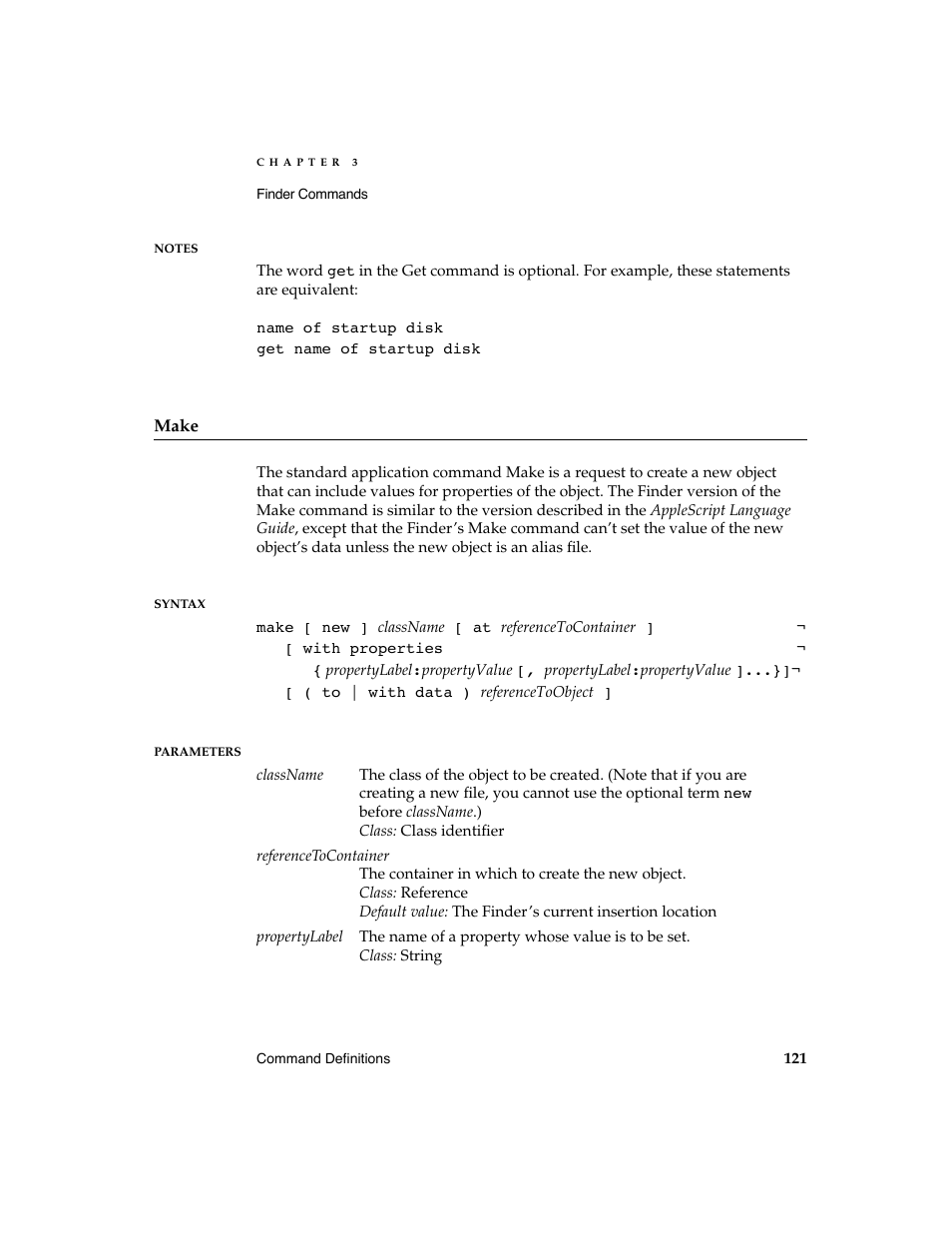 Apple AppleScript Finder Guide User Manual | Page 133 / 168
