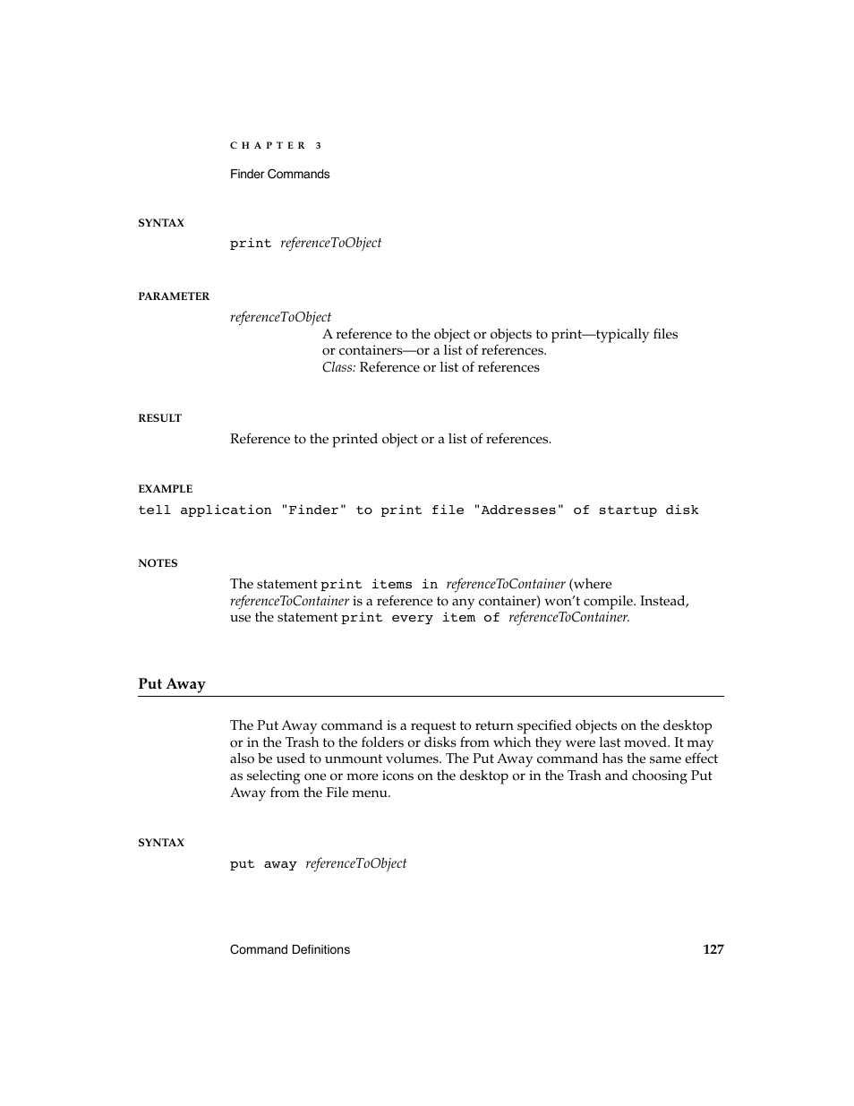 Apple AppleScript Finder Guide User Manual | Page 139 / 168