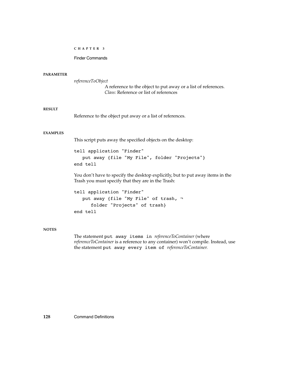 Apple AppleScript Finder Guide User Manual | Page 140 / 168