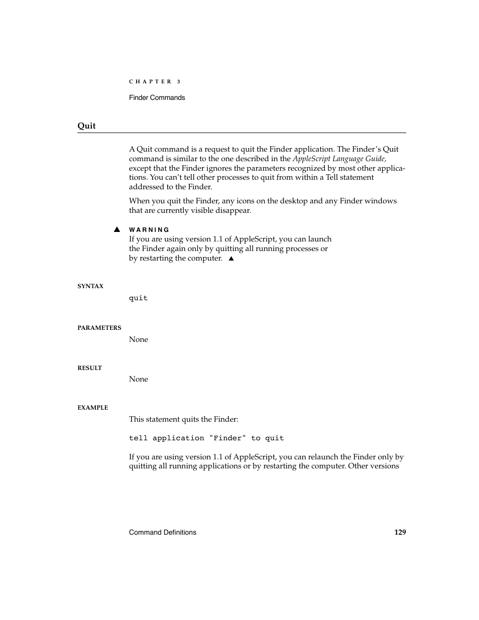 Apple AppleScript Finder Guide User Manual | Page 141 / 168