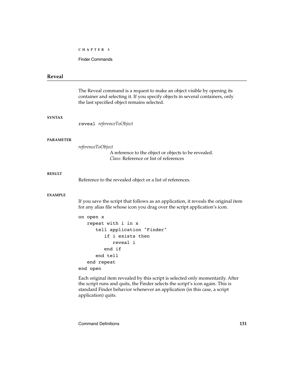 Apple AppleScript Finder Guide User Manual | Page 143 / 168