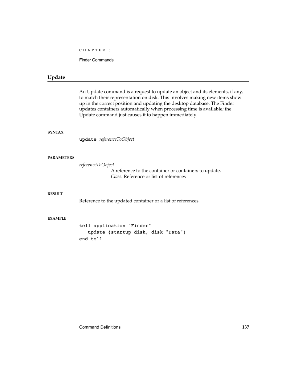 Apple AppleScript Finder Guide User Manual | Page 149 / 168