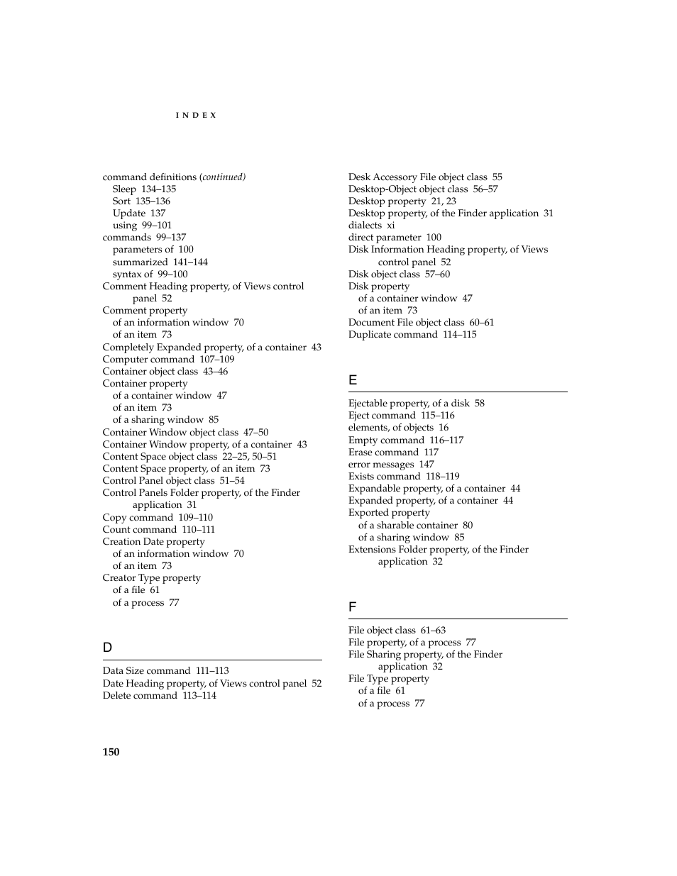 Apple AppleScript Finder Guide User Manual | Page 162 / 168