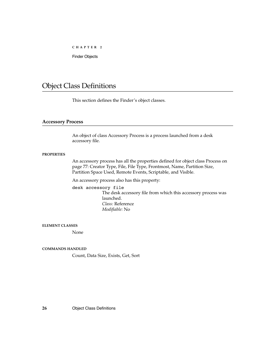 Object class definitions 2 | Apple AppleScript Finder Guide User Manual | Page 38 / 168