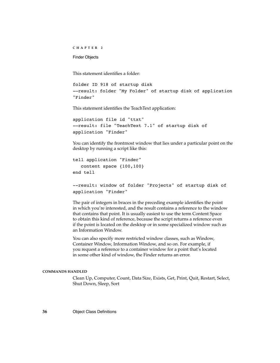 Apple AppleScript Finder Guide User Manual | Page 48 / 168