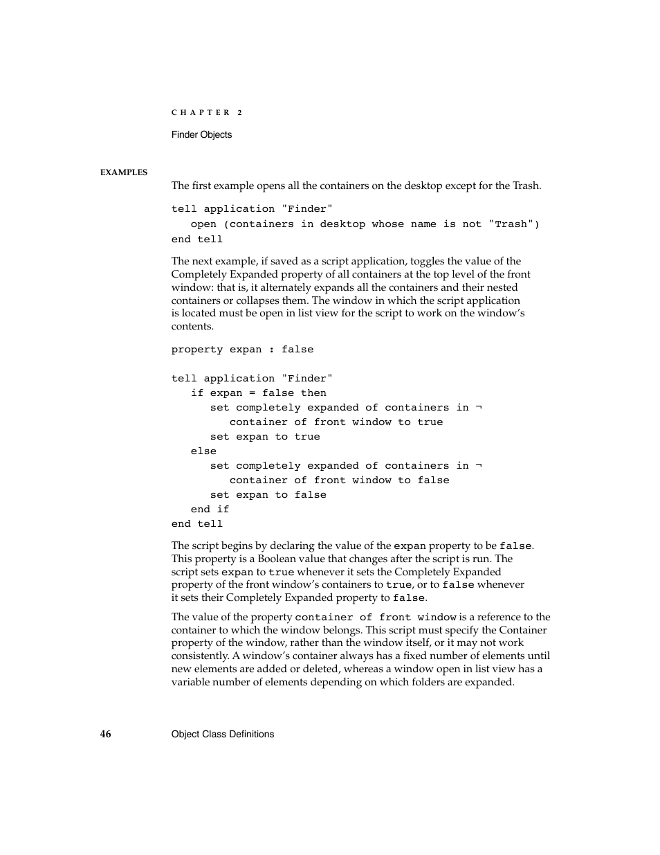 Apple AppleScript Finder Guide User Manual | Page 58 / 168